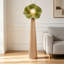 Blanc + vert + verre Burlywood + résine + lampes sur pied de forme libre en bois massif