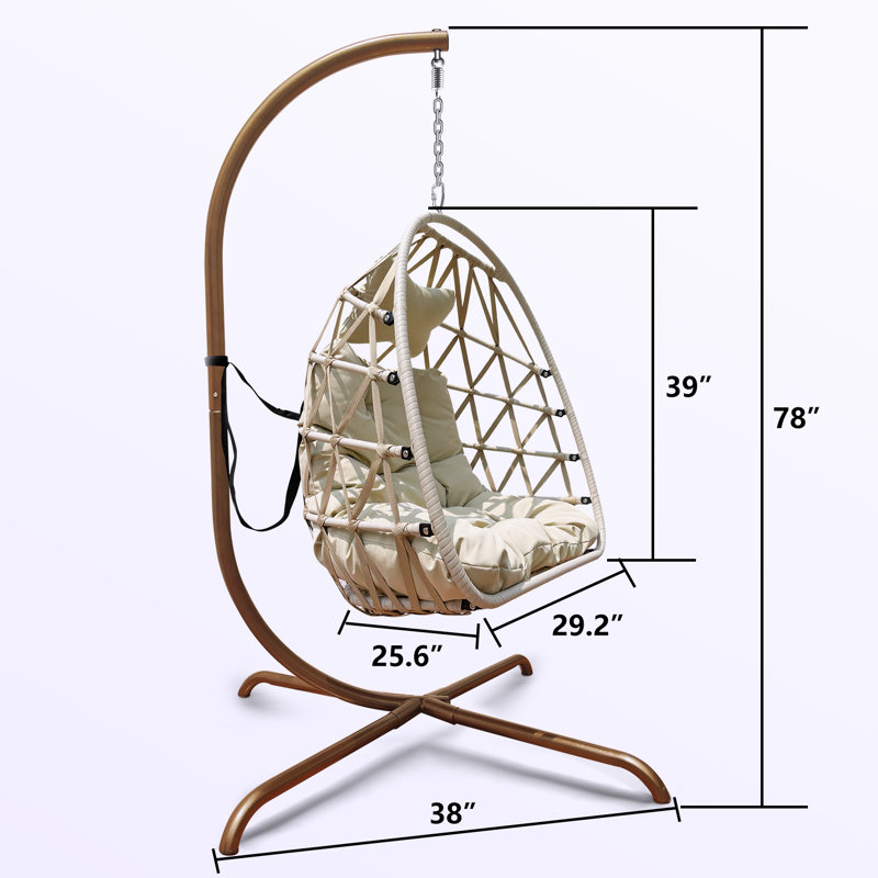 Balancelle avec support Carwin, Brun / blanc, Beige