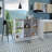 Kitchen Island With Large Countertop, Open Storage Shelves And Double Door Cabinet-1034582773