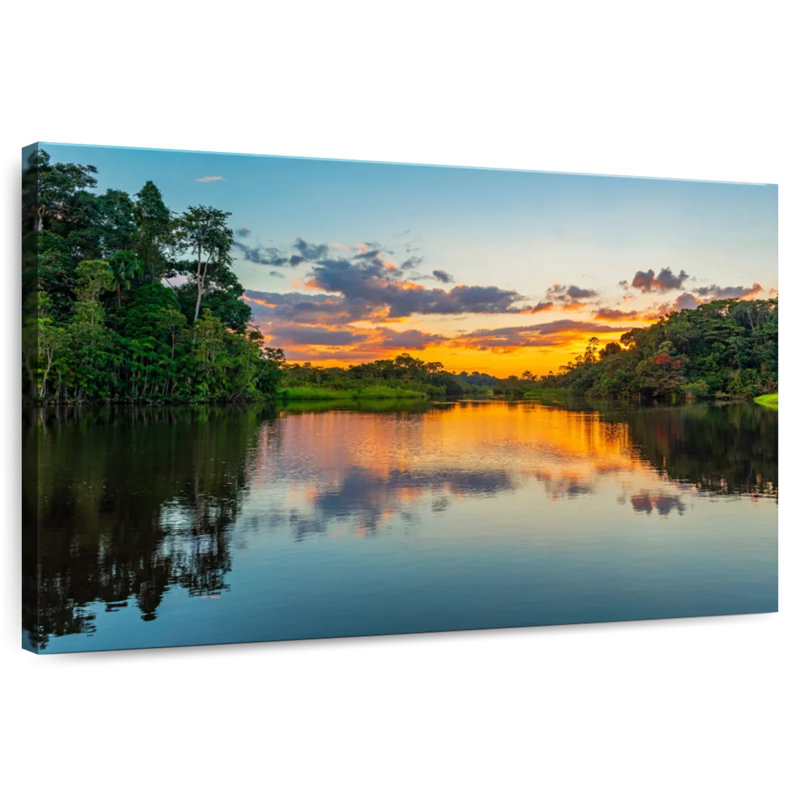 Alvord, coucher de soleil sur la lagune d'Amazonie, H 24 po x l 36 po