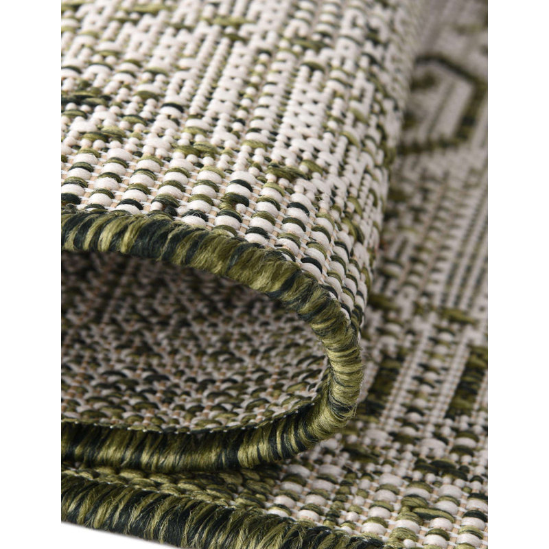 Tapis intérieur / extérieur bleu Alvenia Southwestern, Octogone 5 pi 3 po x 5 pi 3 po