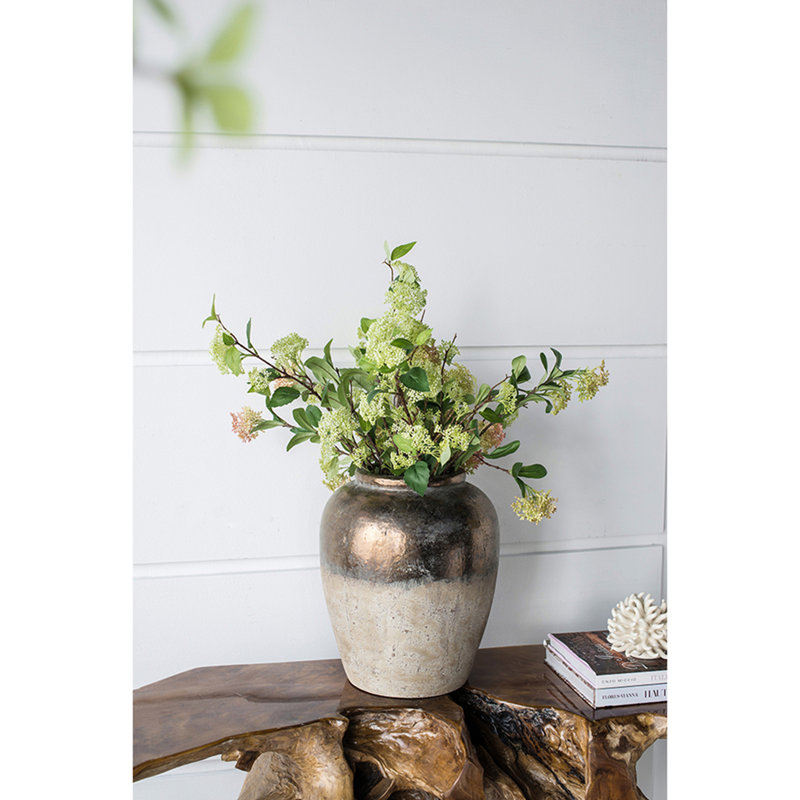 Vase rond en céramique brun Sienna