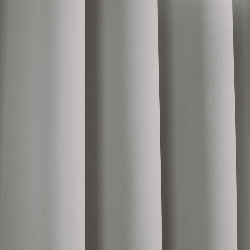 Light Gray Knotted Tab Top Blackout Curtain Panels, 95" x 52"
