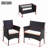 4 PC Rattan Patio Furniture Set Outdoor Patio Cushioned Seat Wicker Sofa (Beige Cushion)-1961123063