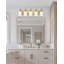 Éclairage pour salle de bain 5 lumières, verre cannelé en forme de cloche, or brossé-440328252