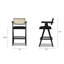 Milan Modern Webbing Back Bar Stool With Arms, Set Of 3, Ebony Black Boucle