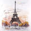 Croquis de la Tour Eiffel, toile | Décor d'arbres de rue