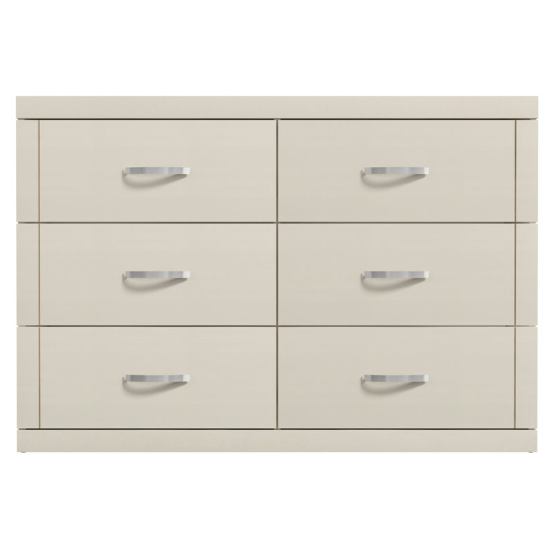 Avigail 6 Drawer 46.45'' W Double Dresser, Beige/Ivory/Cream