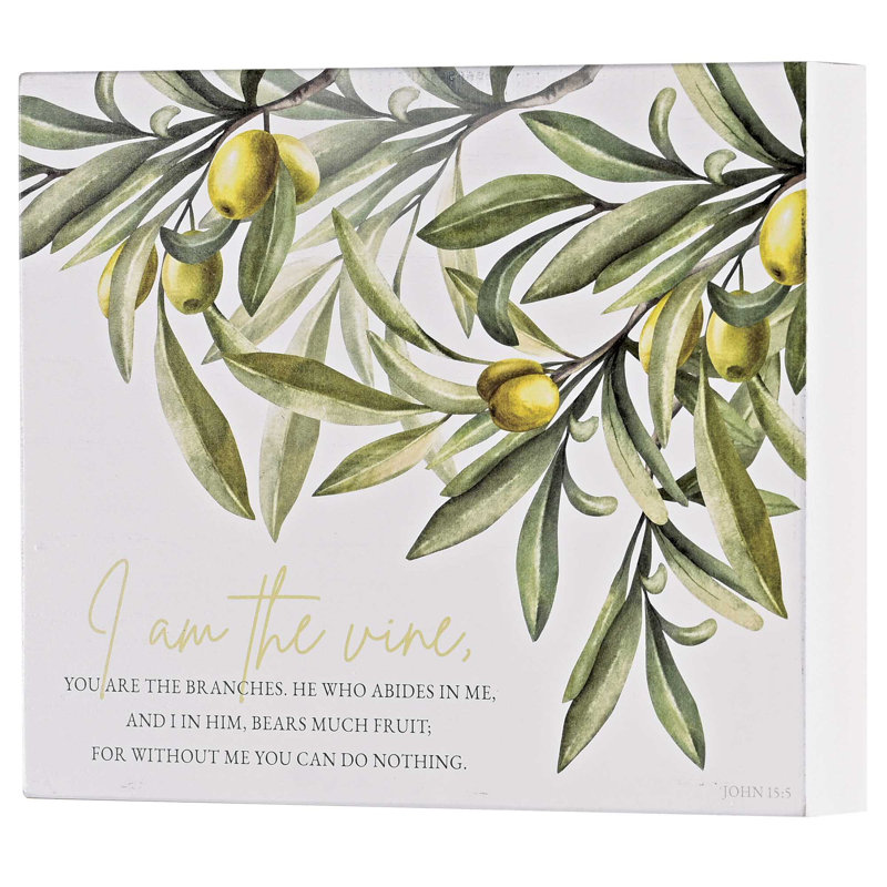 Plaque de table «I Am The Vine Olive»