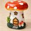 Mushroom House Resin Accent Stool, 12.6 x 13.4 Inches, Red