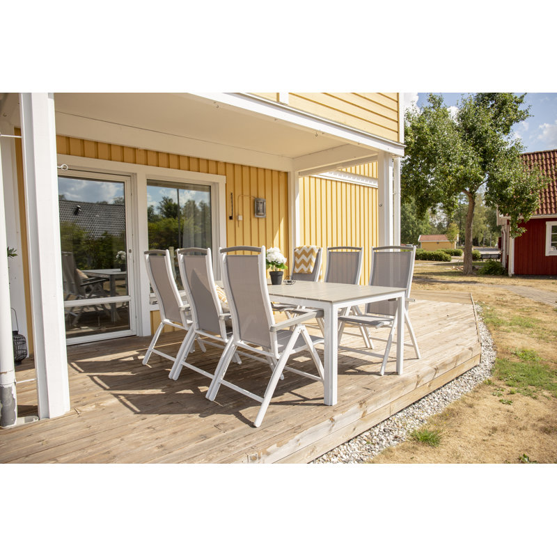 Akia Rectangular Metal Outdoor Dining Table , 200cm cm W 100cm cm D
