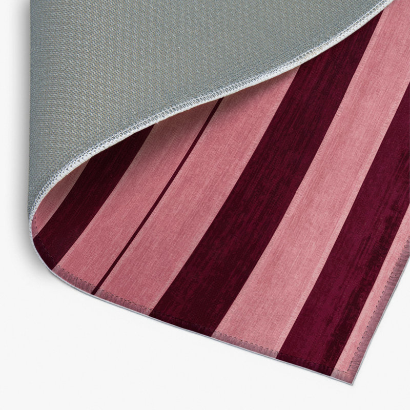 Tapis intérieur / extérieur rouge HorizontalStripes, Rectangulaire 8 pi x 10 pi