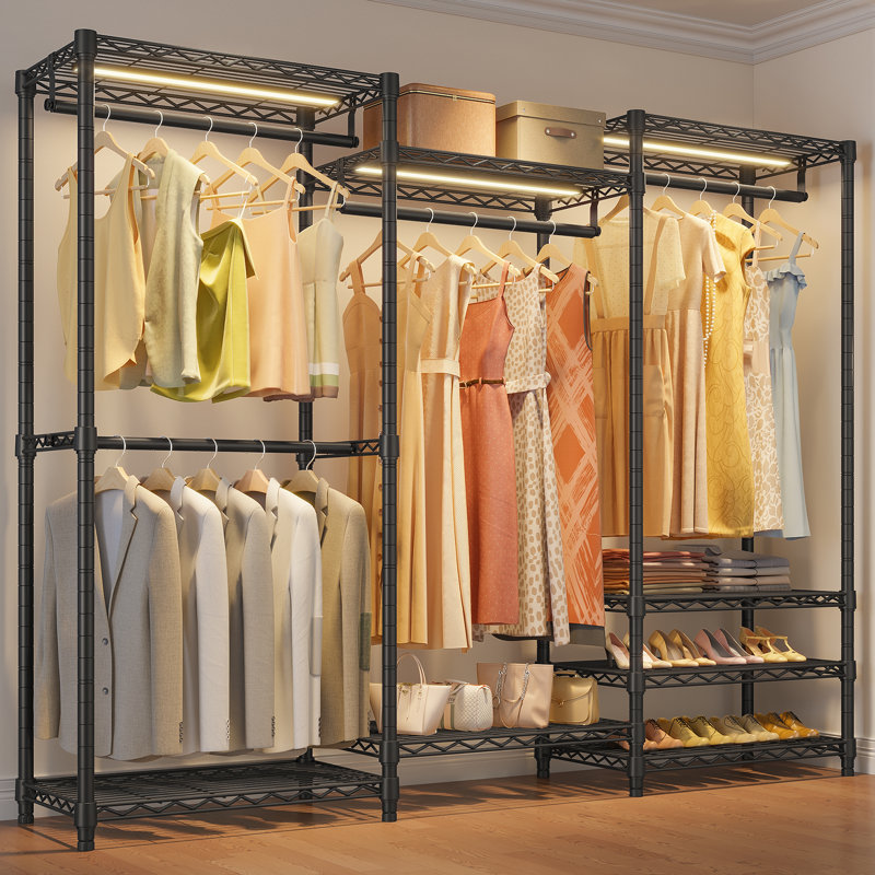 VIPEK V5L Clothes Rack with Dimmable LED Lights, 3000K Warm White, Heavy Duty Clothing Rack, Black