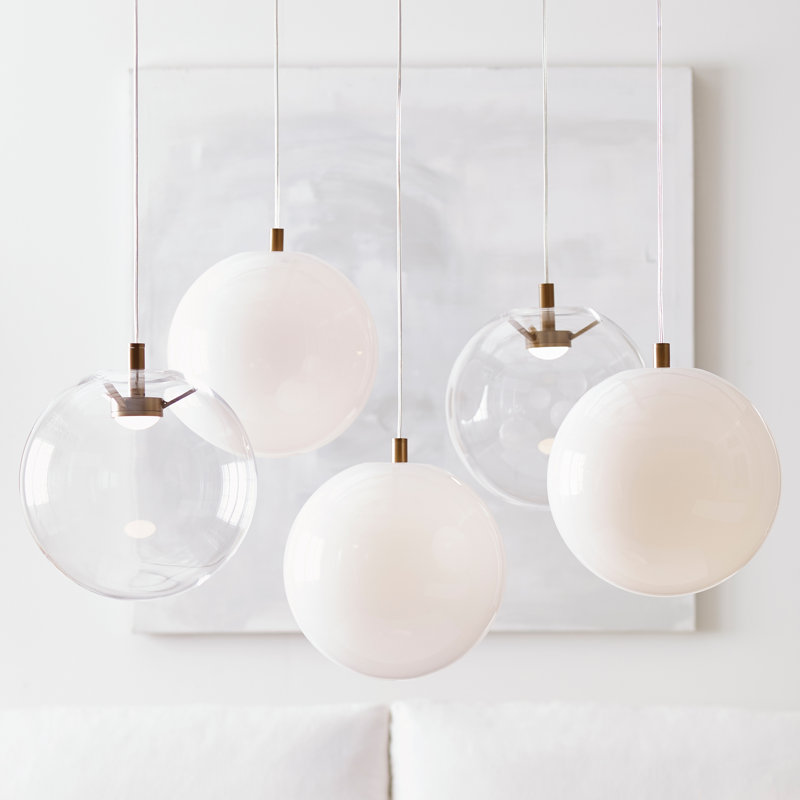 Palona 1 - Light LED Pendant, Aged Brass, Clear, Yes