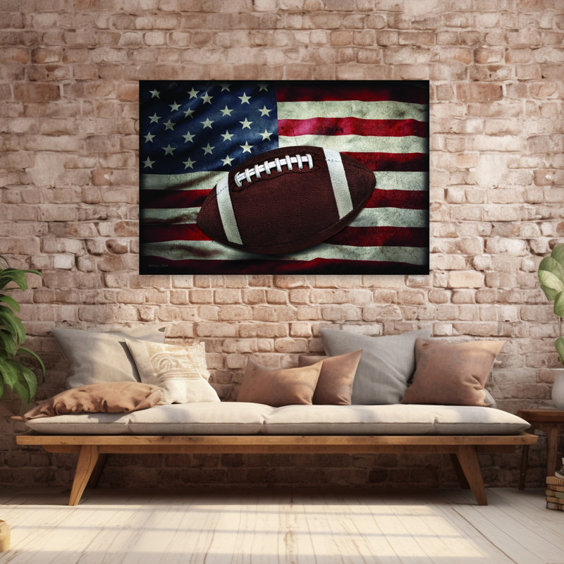 Football américain contemporain, art mural, H 12 po x l 18 po