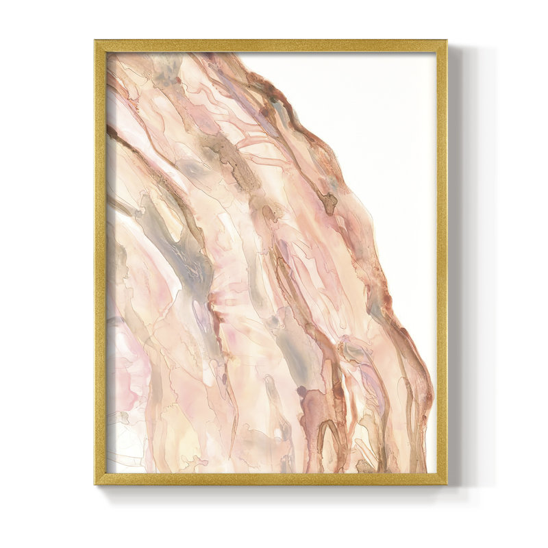 Rose Quartz I, reproduction encadrée - bois massif, H 10 po x l 8 po