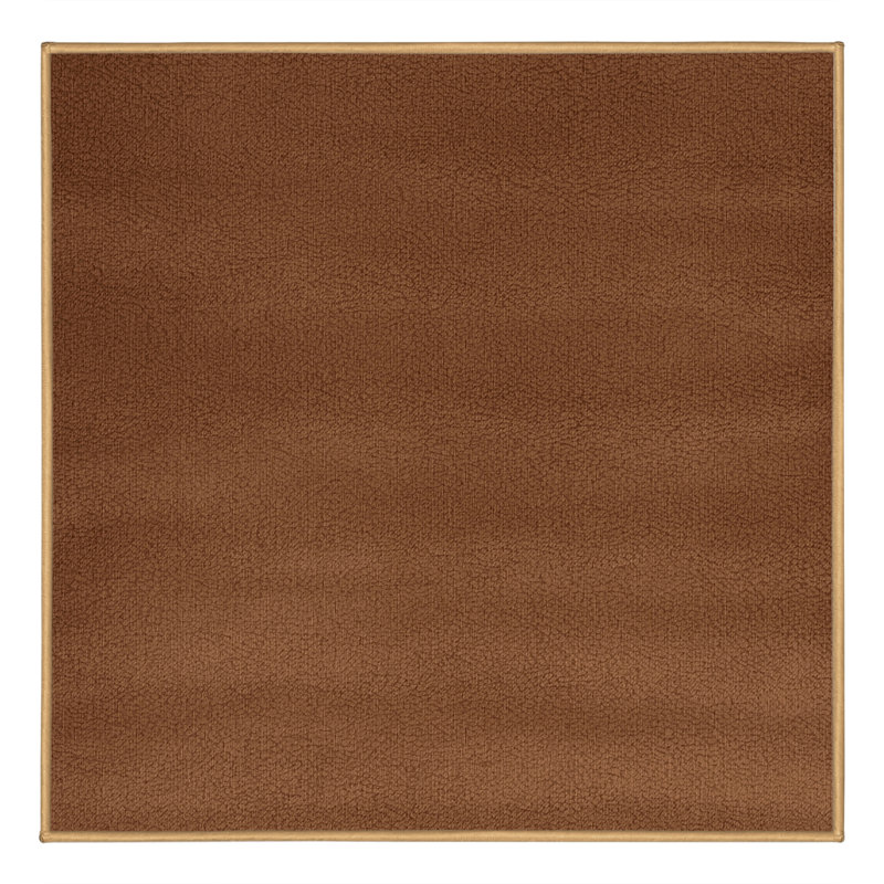 Machine Washable Solid Brown Area Rug, Square 3'
