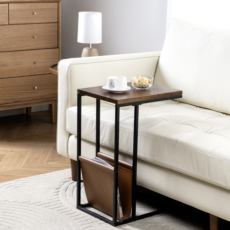 Acacia Wood with Magazine Holder Side Table