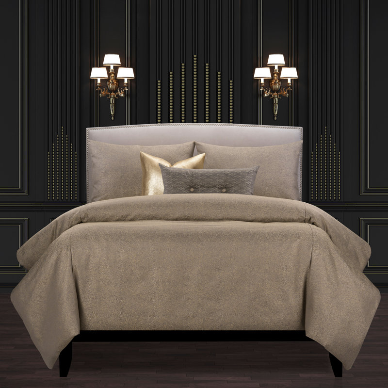 Effervescent Shimmering Luxury Duvet Cover & Insert Set, Spa, Queen Duvet Cover + 2 Throw Pillows