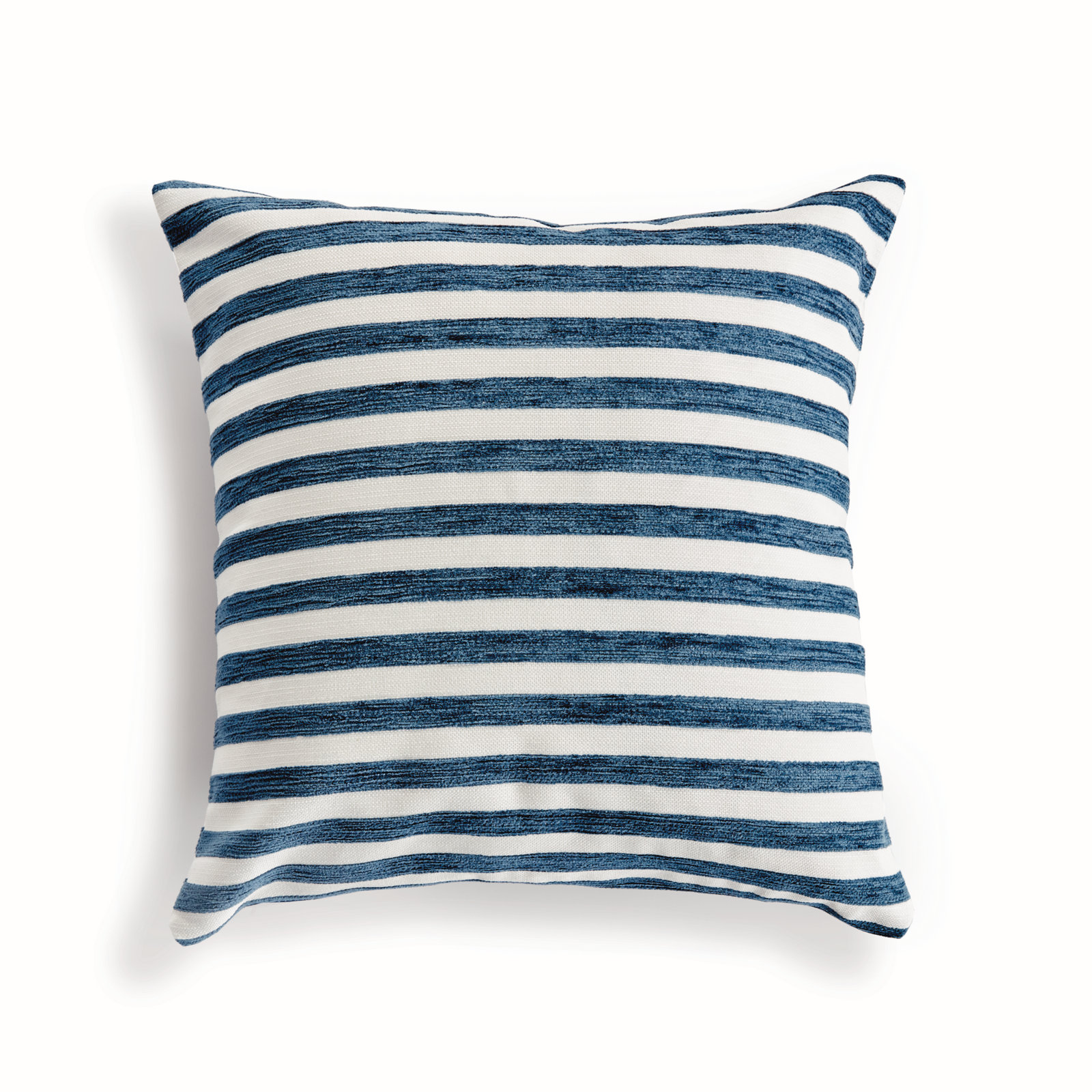 Striped Indoor/Outdoor Reversible Throw Pillow, Square 20", Dark Blue