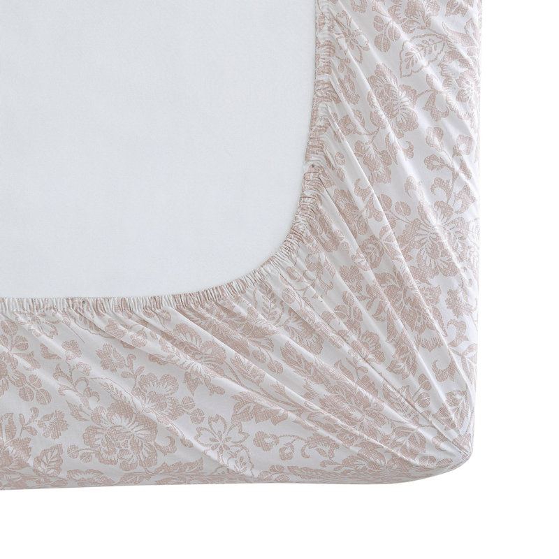 Mae Pink Floral Cotton Percale Queen Sheet Set