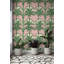 Papier peint tropical Palm Archway avec motif mural rose et vert amovible pour un look rétro côtier