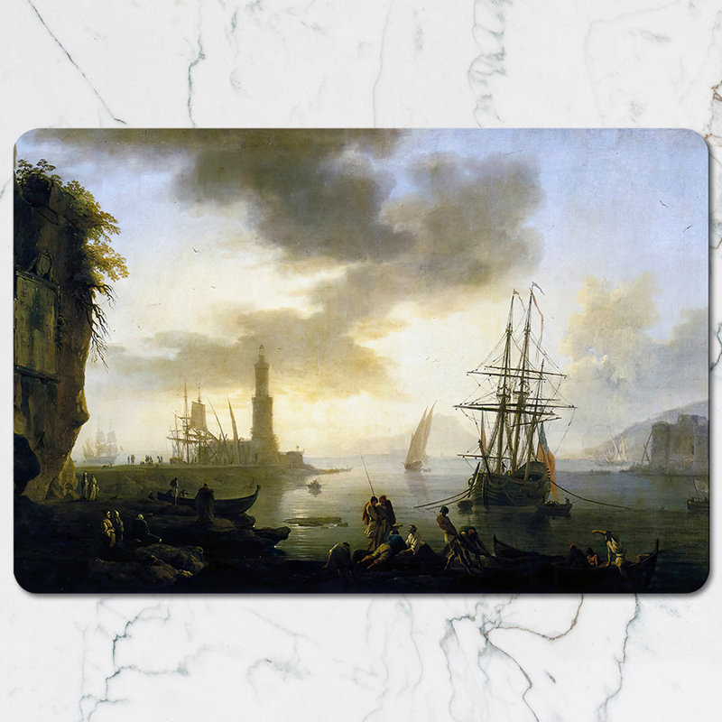 Stormy Seascape Placemat And Coaster Set With Ships