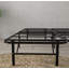 Très grand lit plateforme en acier noir | Base de matelas robuste, aucun sommier requis | 16 po de hauteur pour le rangement sous le lit (optionnel)