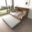 Lit de jour simple avec couchette Farmhouse, tête de lit à porte de grange, lumière DEL et station de charge, cadre en bois brun rustique-1785079384