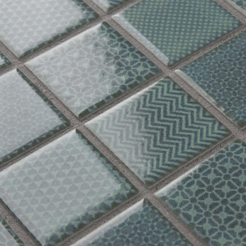 Carreau de mosaïque de plancher et de mur en porcelaine 11-5 / 8 po x 11-5 / 8 po Celadon Emerald, Vert