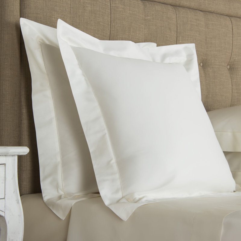 Single Ajour Pillow Sham, White, Euro