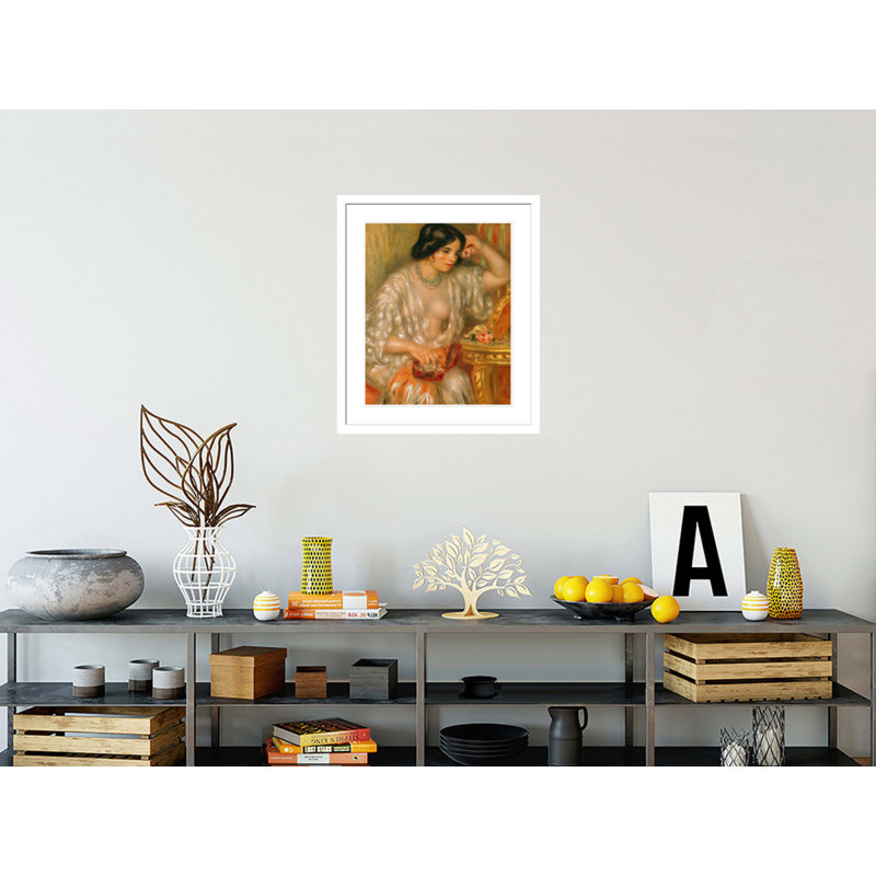 Gabrielle avec bijoux par Pierre-Auguste Renoir, impression giclée encadrée, H 27,65 po x l 23,5 po