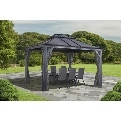 Sojag Grey Curtains for Monaco/Messina/Mykonos Gazebos, 12 ft. x 14 ft., Spun Polyester, Outdoor Shades