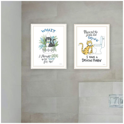 Trendy Decor 4U 2- Piece Vignette I Have A Drinking Problem!! Black Framed Wall Art For Living Room, Bedroom Wall Art Print For Home Decor By Deb Strain