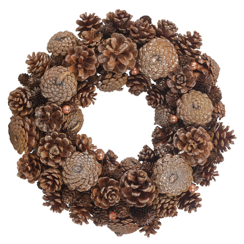 Faux Pinecone Pinecones 34cm Wreath, Brown