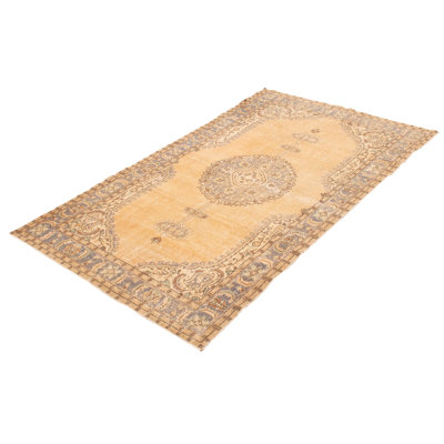 Melis One-of-a-Kind 5'6" X 9'10" 2000s Wool Area Rug in Tan