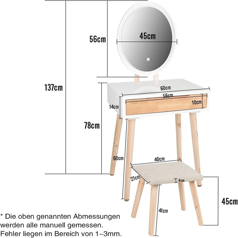 Foote Dressing Table with Mirror