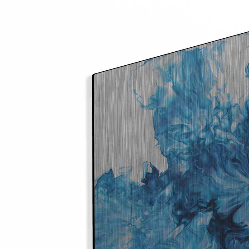 «Abstract Pouring O» par Jean Plout, art mural en métal, 24 po x 24 po, H 24 po x l 24 po