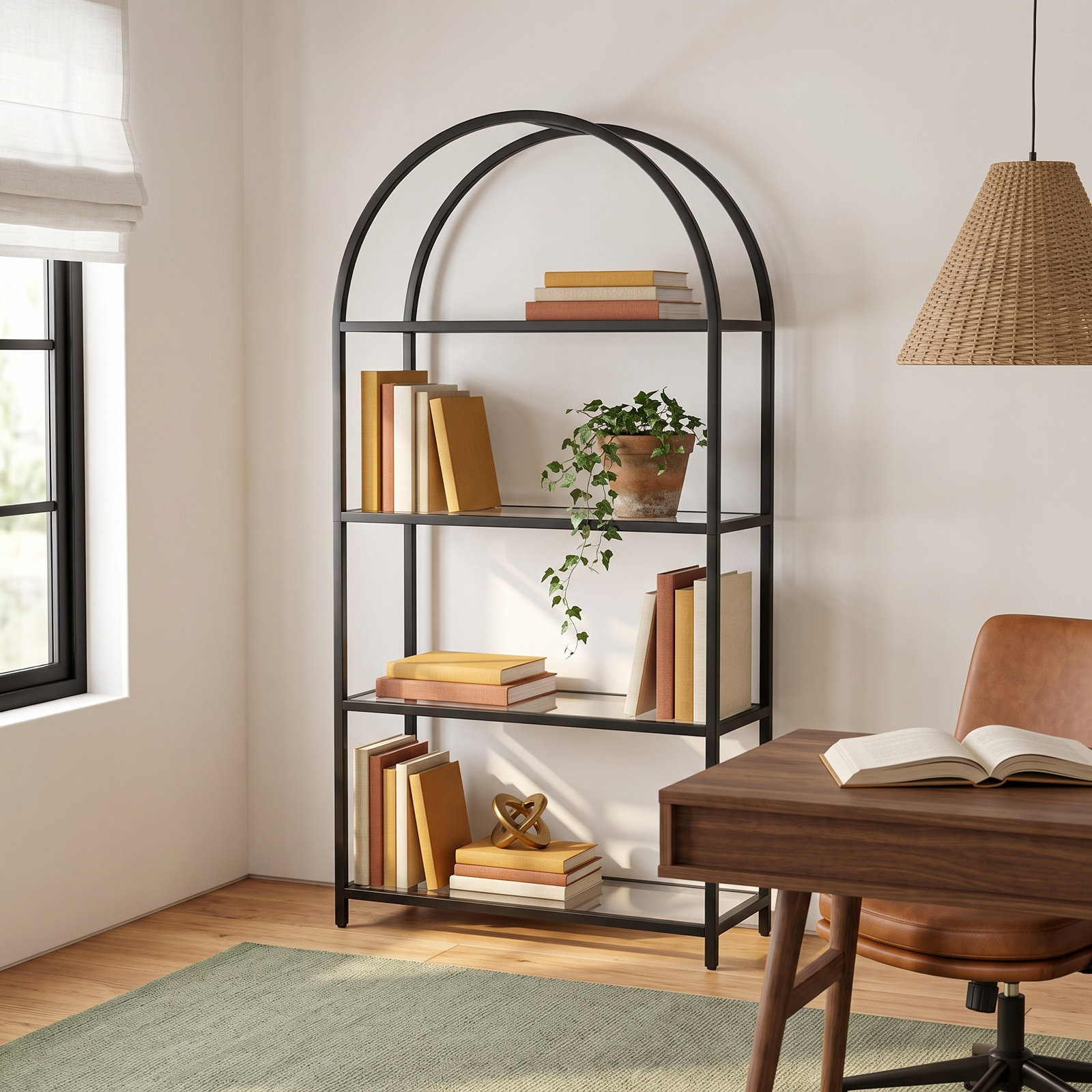 Volente 32" Bookcase, Blackened Bronze