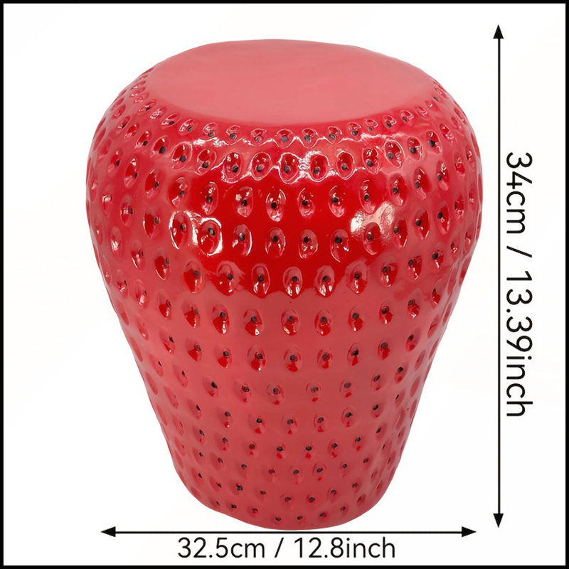 13.4"Oversized Resin Strawberry Fruit Stool