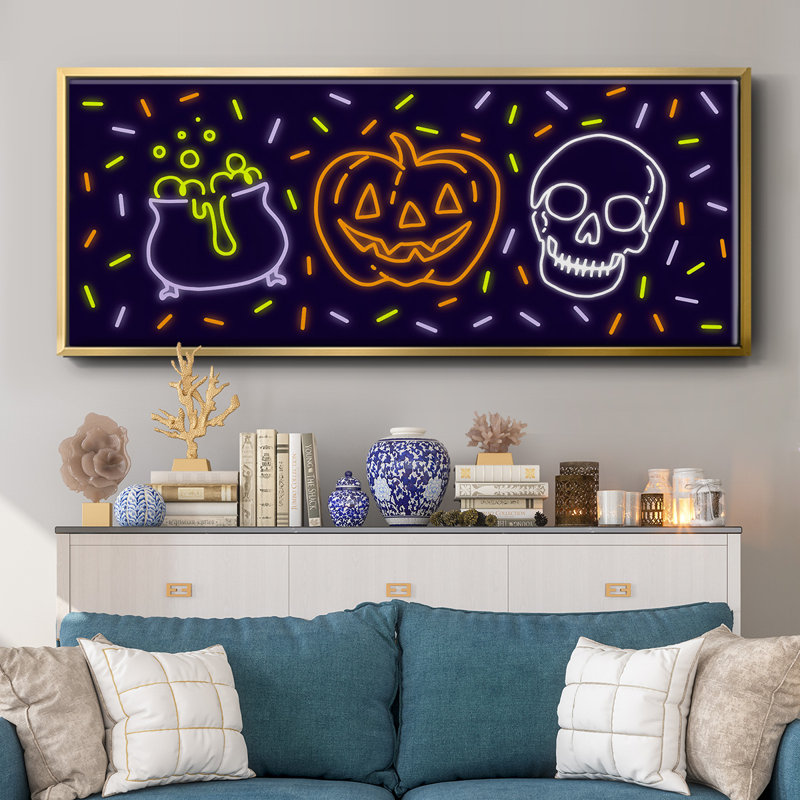 Neon Halloween Collection D-, toile encadrée, H 20 po x l 50 po