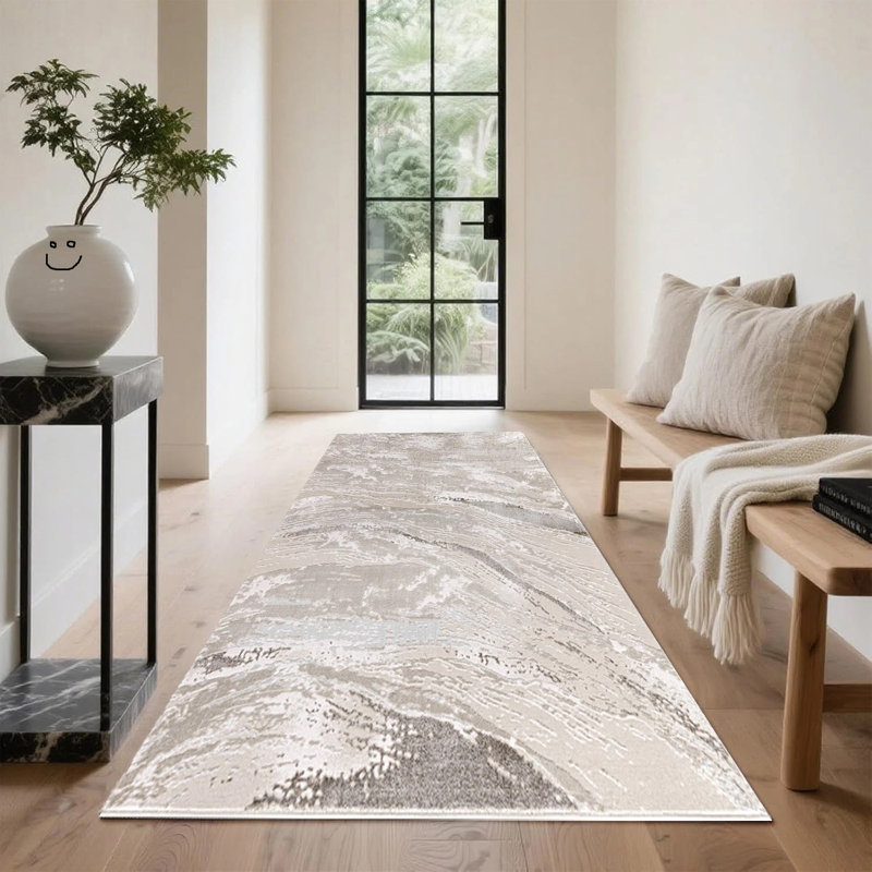Abstract Flatweave Kilim, Beige, Rectangle 120 x 170 cm