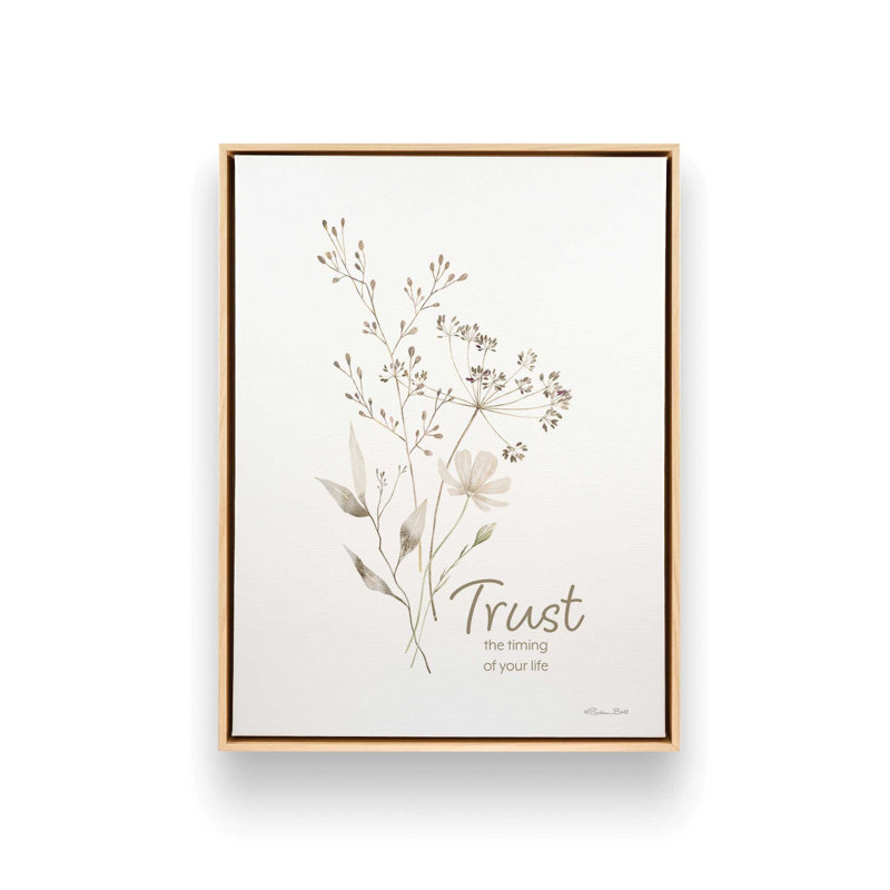 «Trust the Timing» par Susan Ball, reproduction d'art, L 30 x H 40, Tanné, Toile avec cadre
