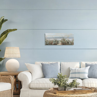 Wildflower Coastline Beach Path Canvas, design by Sally Swatland