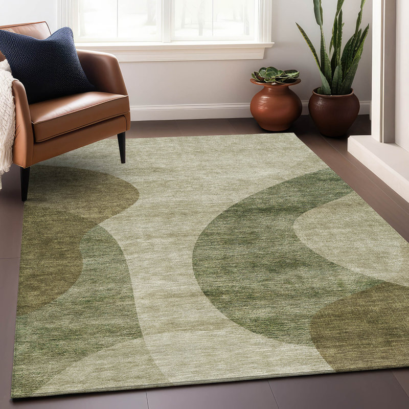 Tapis beige lavable à la machine Premium, Rectangle 9 pi x 12 pi