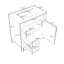 Meuble-lavabo avec lavabo en céramique, 2 tiroirs et tablette réglable-385515463