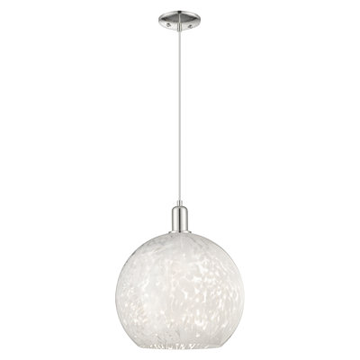 Arcadia - Mouchette blanche - Mini-luminaire suspendu à cordon 1 lumière 14 po