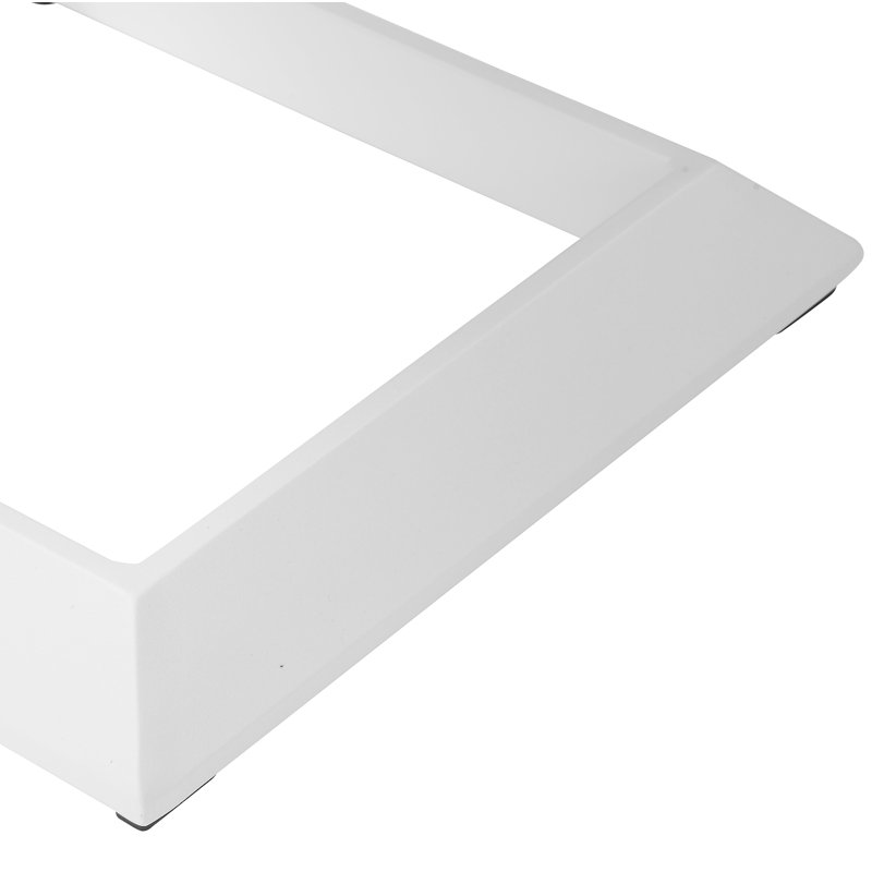 Table d'appoint en métal Harleen, Blanc, H 17 po x l 16 po x P 16 po