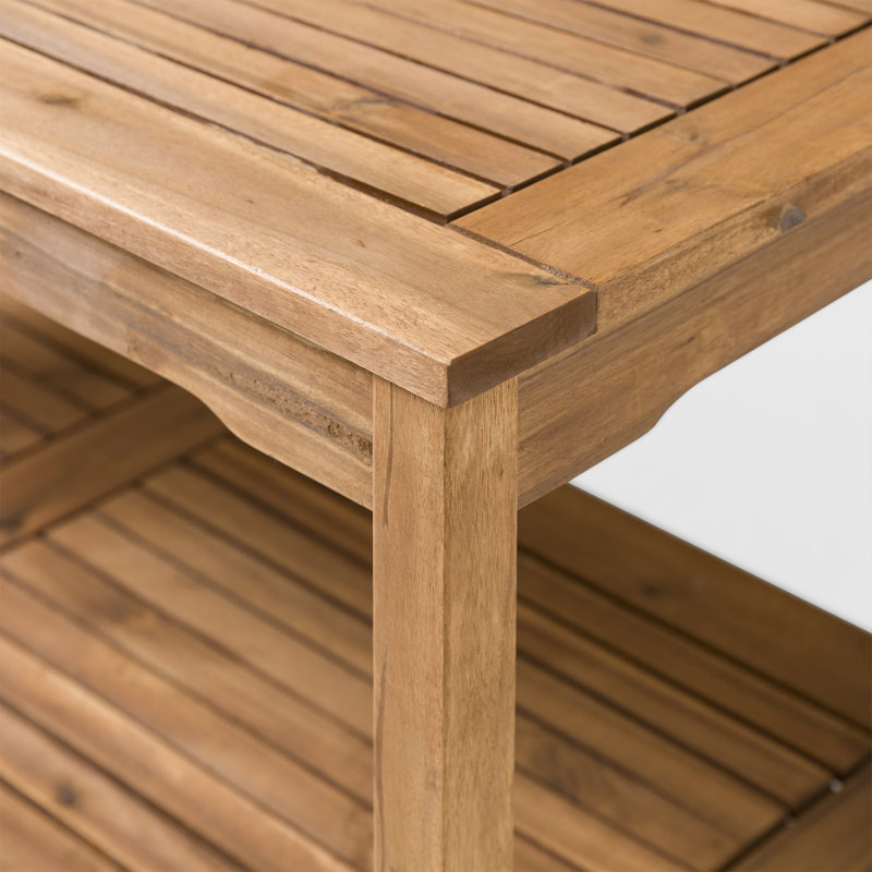 Dolores Rectangular Acacia Solid Wood Outdoor Patio Table - 120 cm W 49.9 cm D, Brown