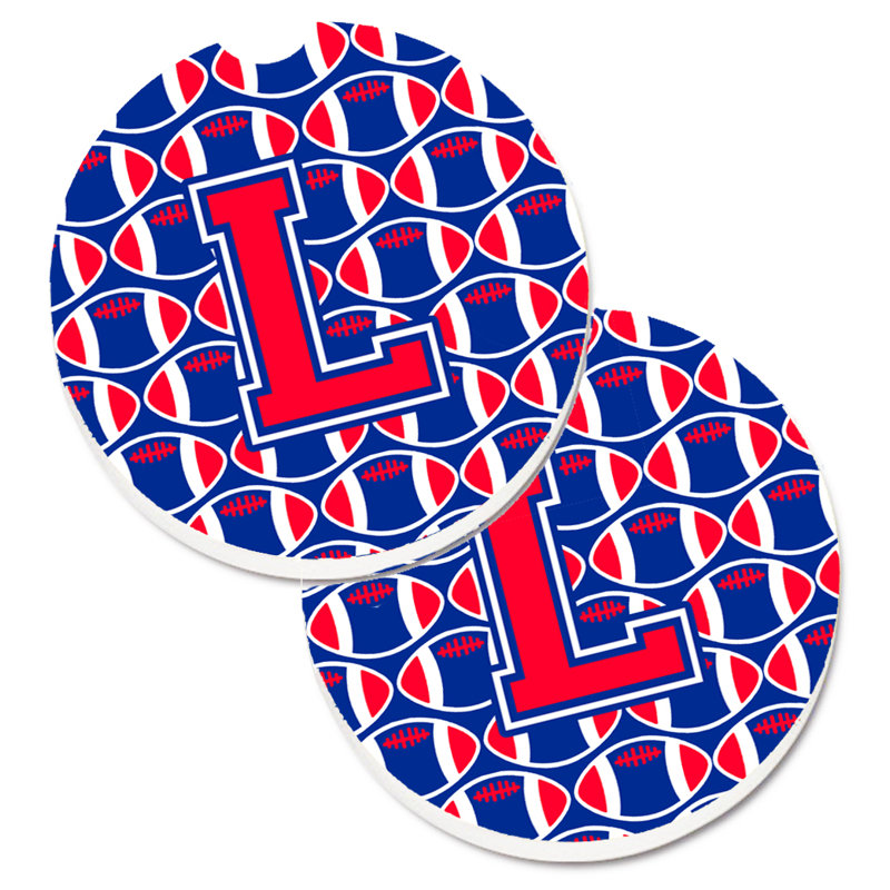 Sous-verre de football, L, Cramoisi de Harvard / bleu de Yale